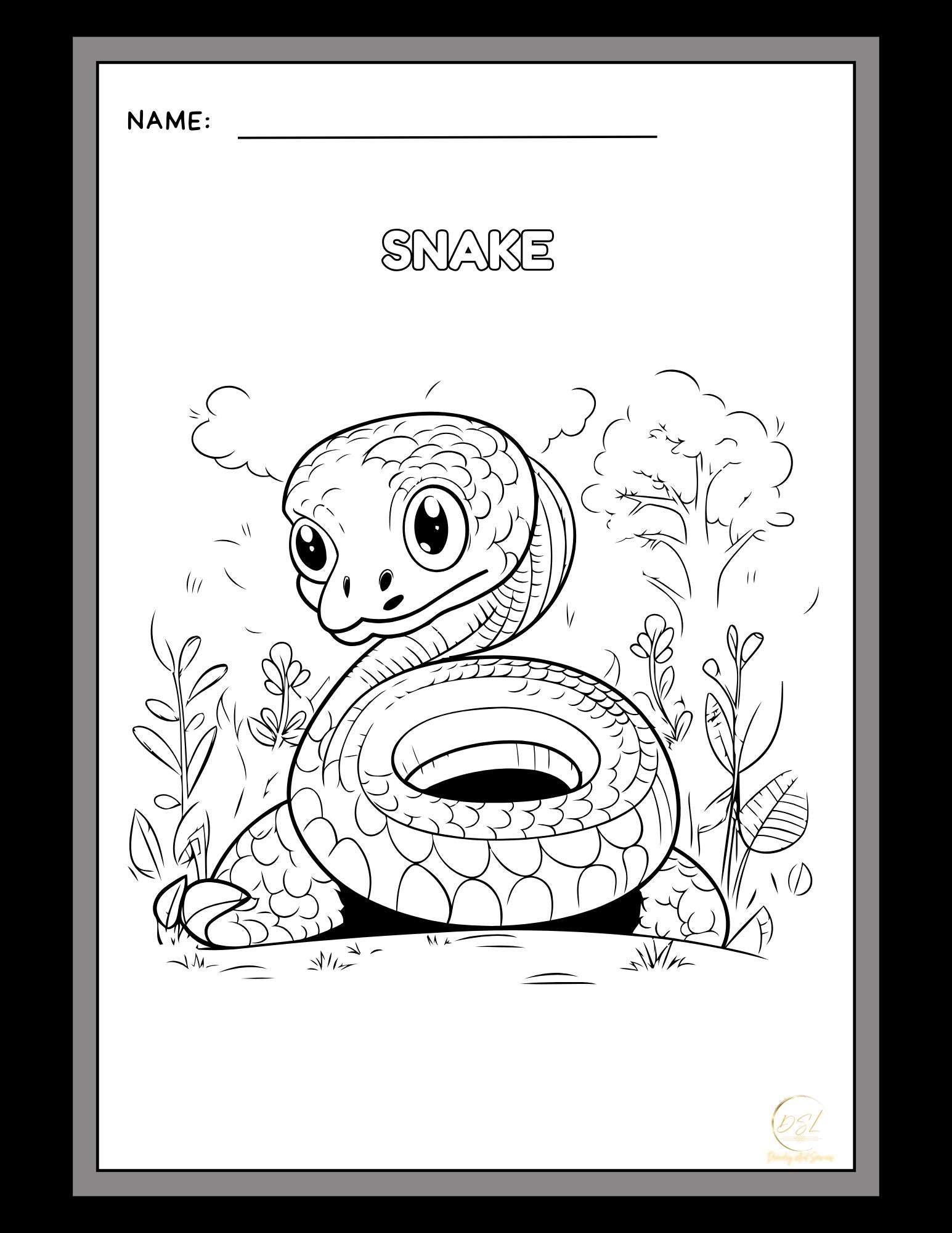 Animals Coloring Pages Activity Worksheet | Black and White | Illustrative Style