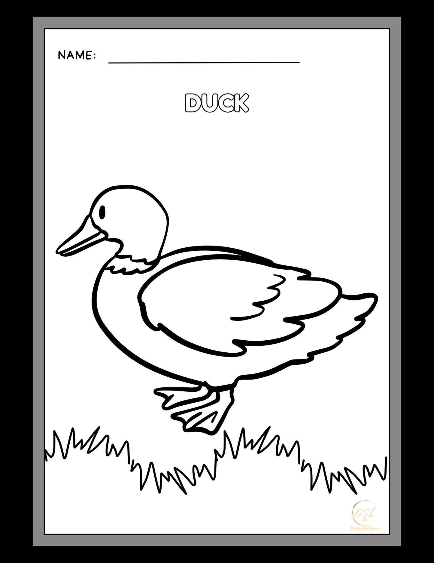 Animals Coloring Pages Activity Worksheet | Black and White | Illustrative Style