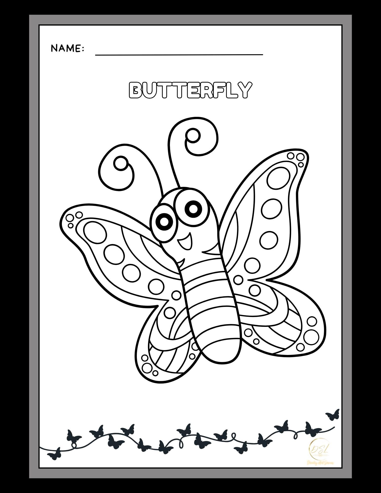 Animals Coloring Pages Activity Worksheet | Black and White | Illustrative Style